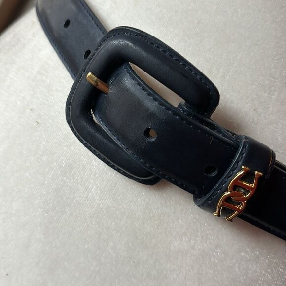 Vintage Etienne Aigner Navy Leather Belt - S - Picture 8 of 8